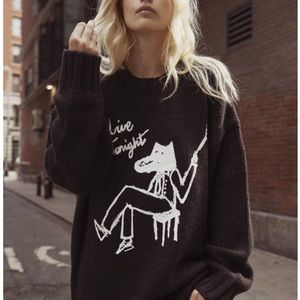 Womens medium, WESC Stockholm, oversized, drop shoulder, knitted sweater.